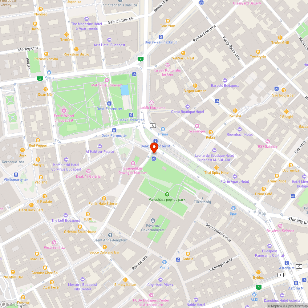 Budapest 5. kerület Deák tér kidölt segélyhívó bejelentés helye