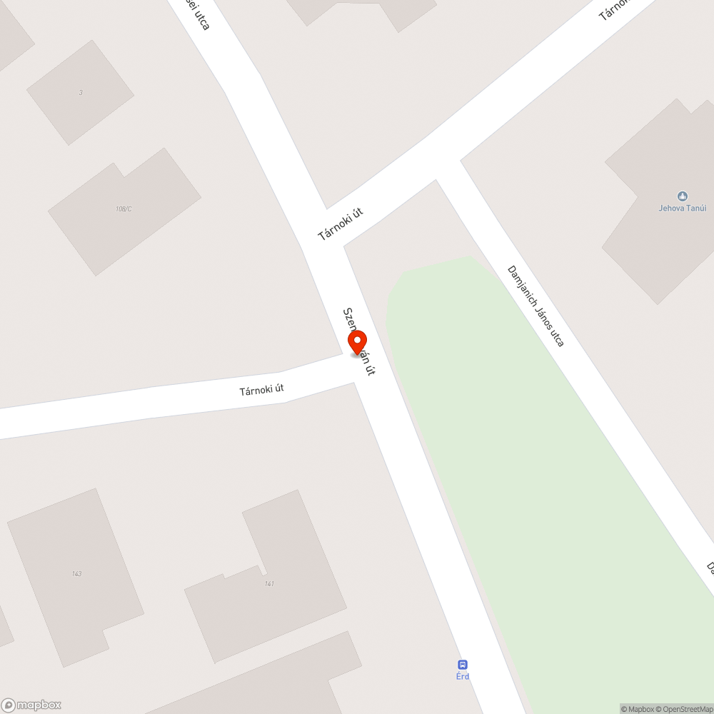 Érd, Tárnoki út - Szent István út kereszteződés bejelentés helye