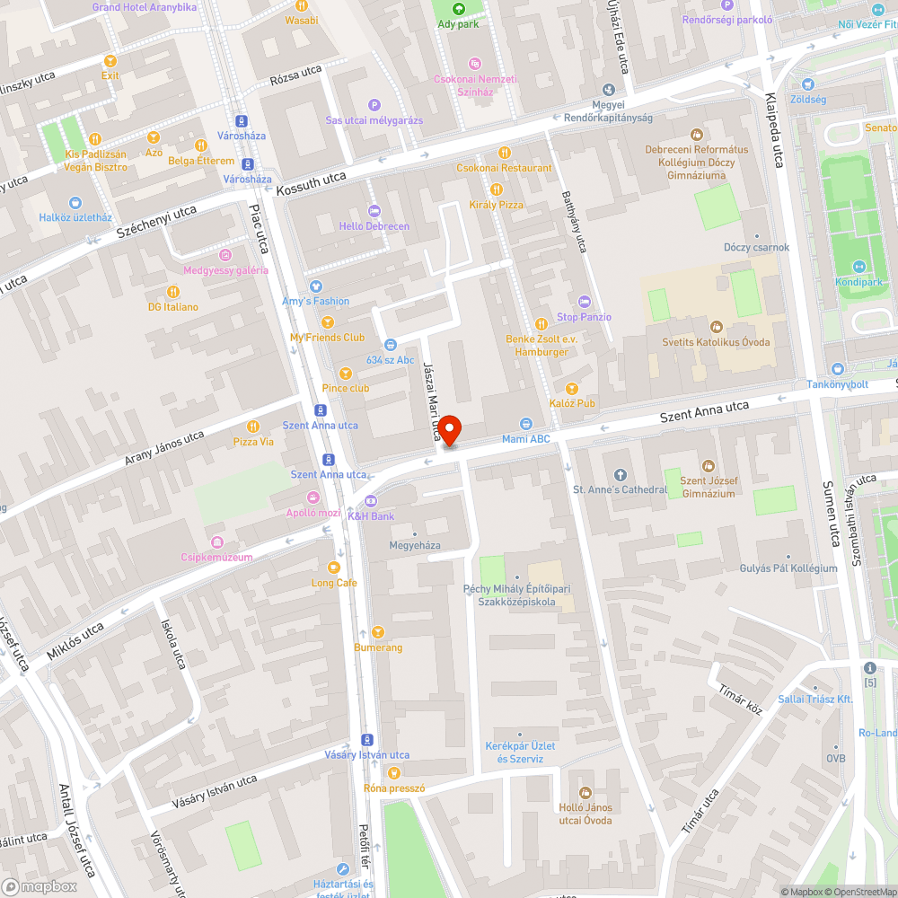 Kátyú a Szent Anna utcán bejelentés helye