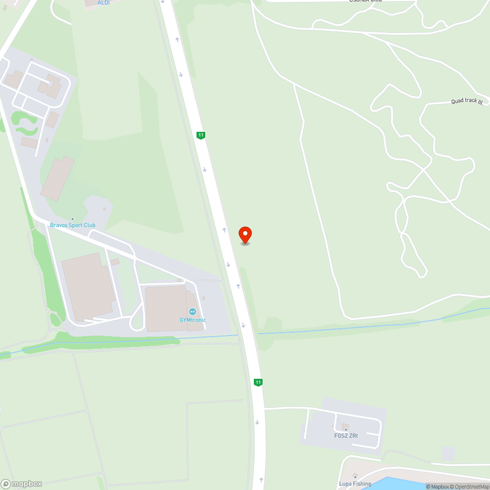 11-es úton felgyülemlett szemét bejelentés helye