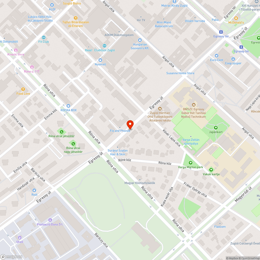 Beszakadt útdarab a Róna utcai megállónál bejelentés helye