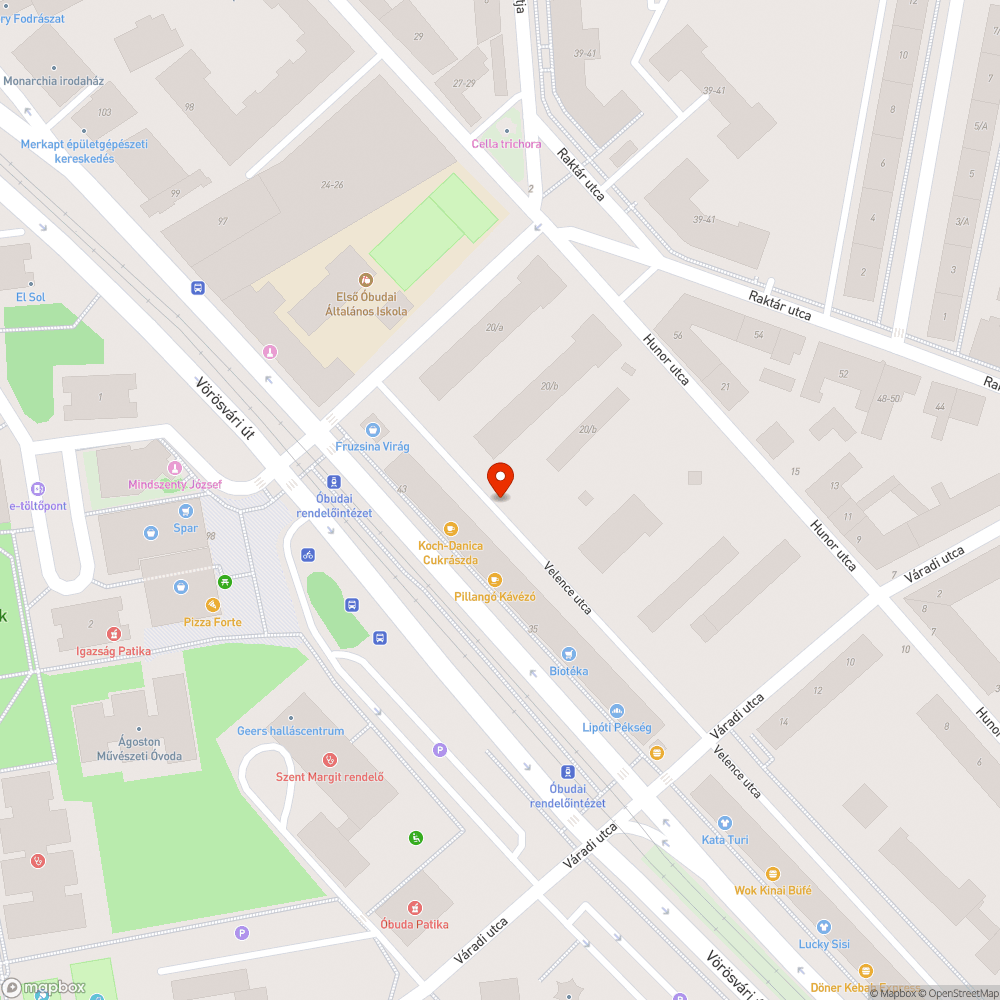 Velence utca kátyúk bejelentés helye