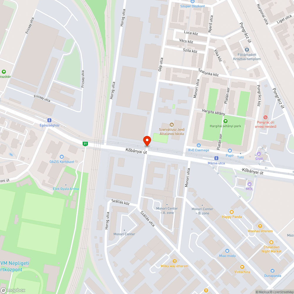 Villamossín és aszfalt bejelentés helye