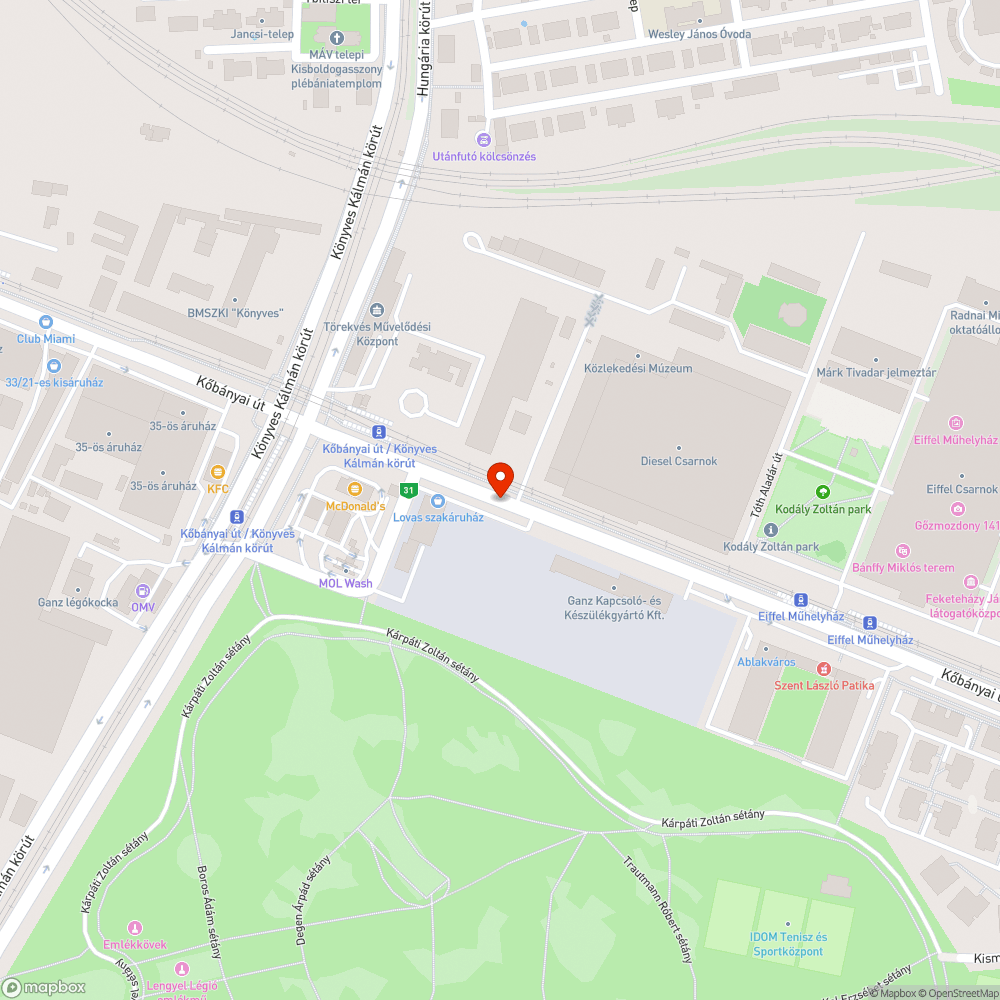 Balra kanyarodás bejelentés helye