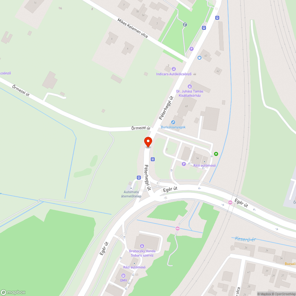 Kátyú bejelentés helye