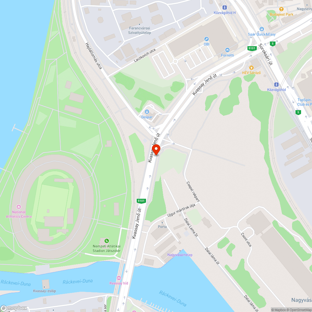 Elfordított beton terelő, hiányzó kikerülést jelző tábla (Kvassay Jenő út) bejelentés helye