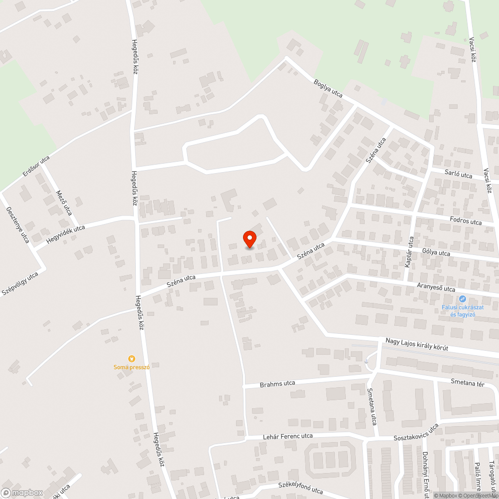 Kátyúk a Széna utcában bejelentés helye