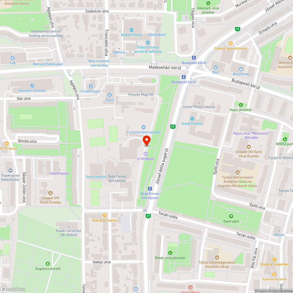 Megdőlt tábla bejelentés helye