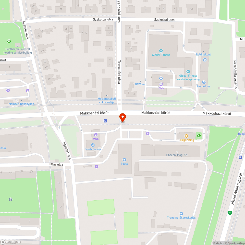 Megdőlt, elgörbült tábla bejelentés helye