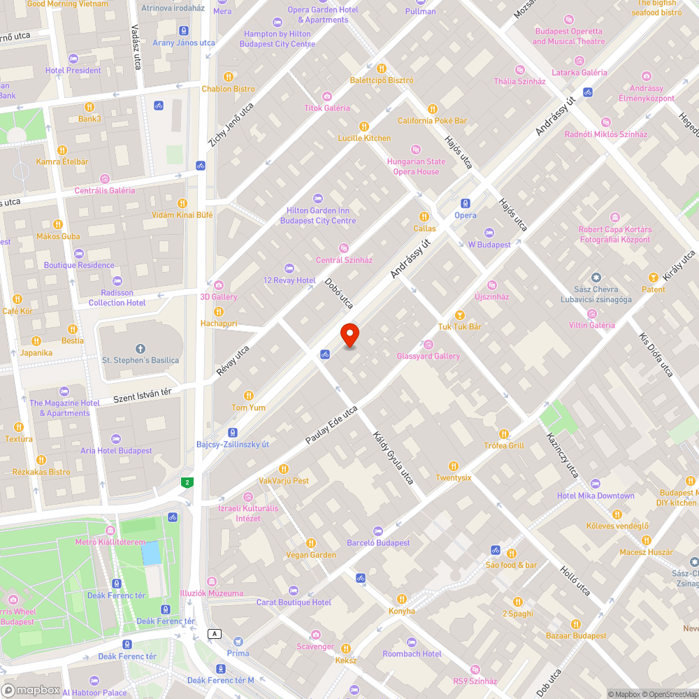 Andrássy út 13. kandeláber bejelentés helye