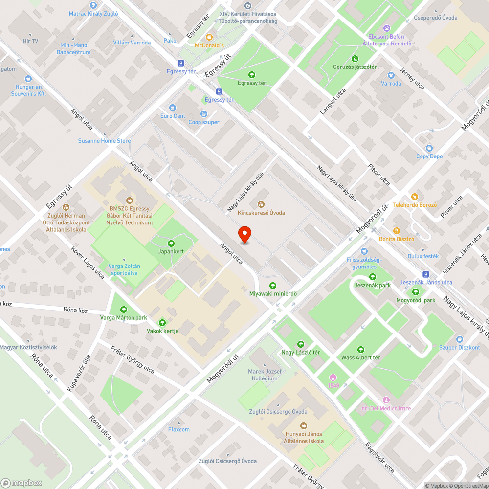 Sötét utcaszakasz bejelentés helye