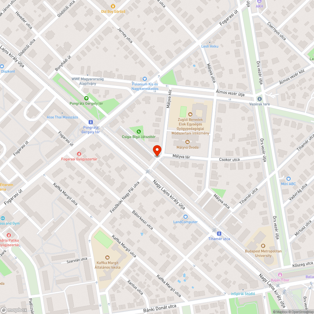 Hiányzó köztéri szemetes bejelentés helye