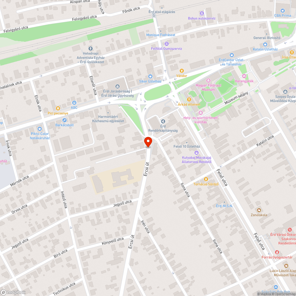 Villanyoszlop a járda közepén az Ercsi út elején bejelentés helye