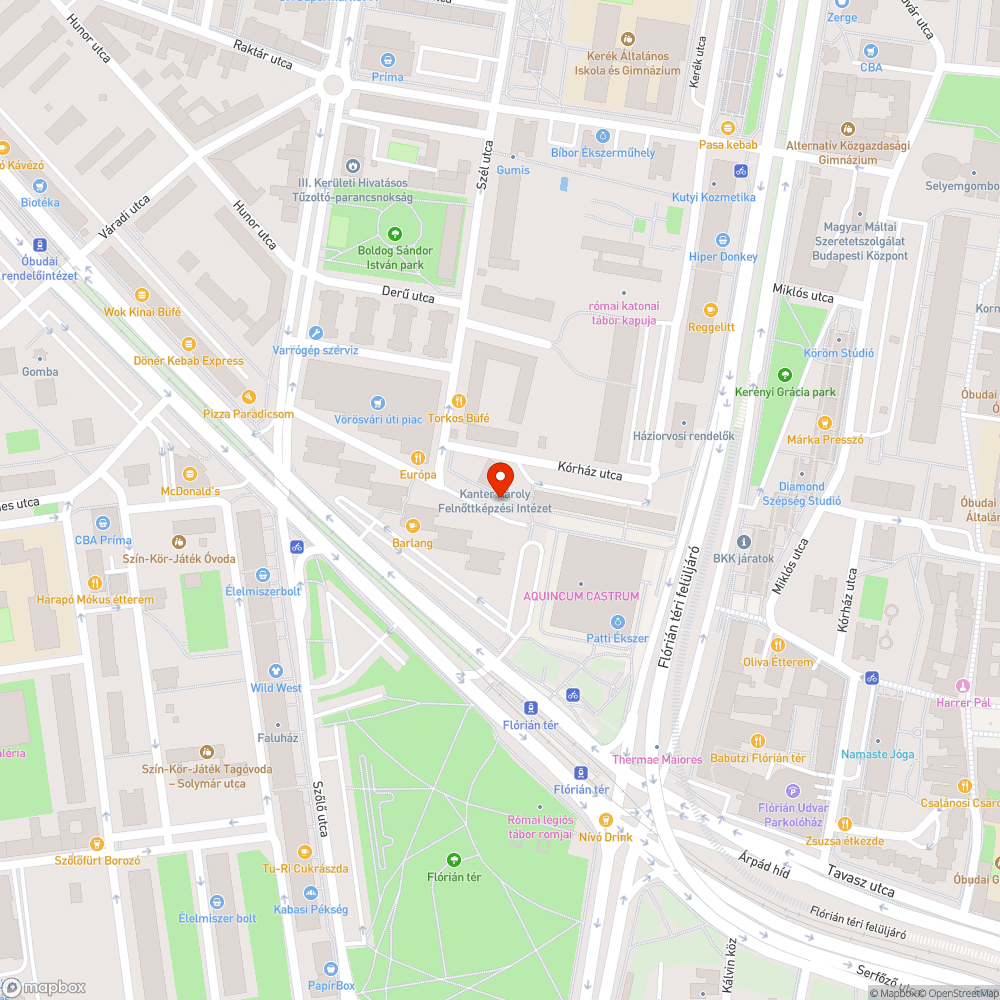 Sötétség a Flórián térnél bejelentés helye