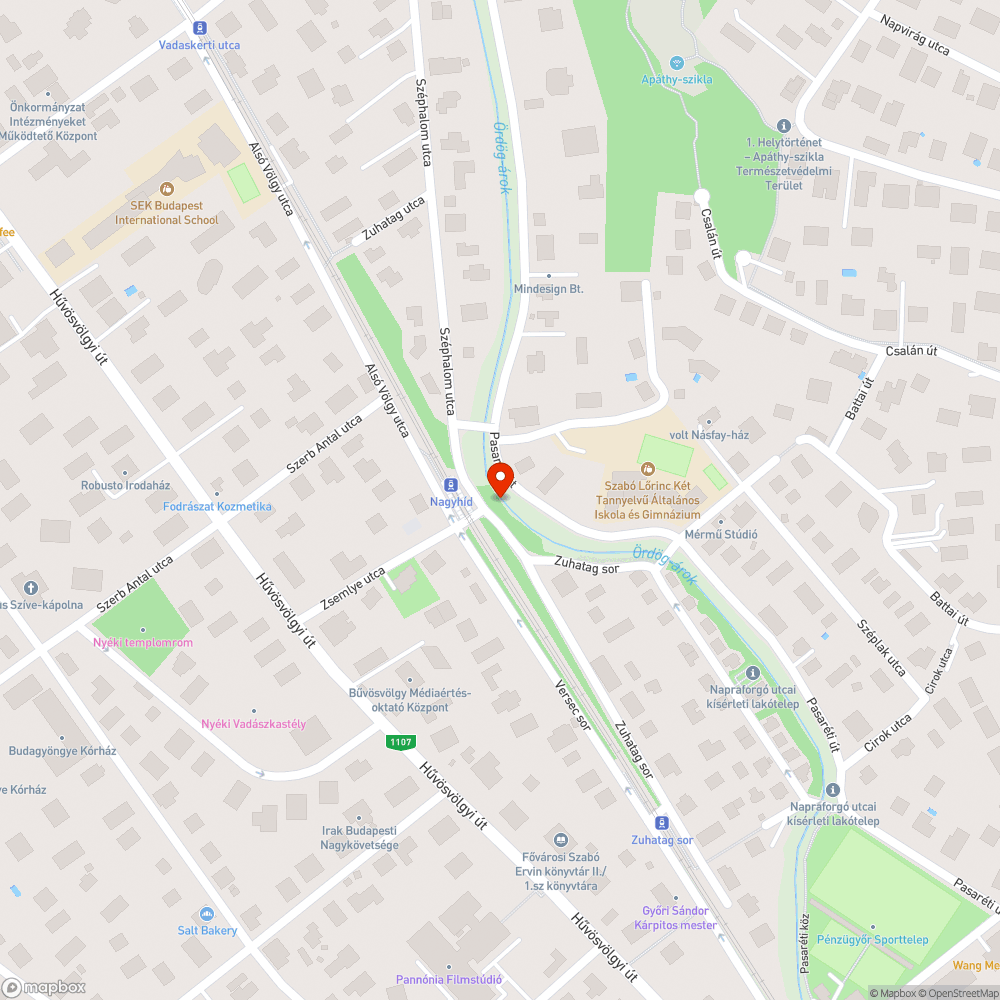 Kerékpárút (hiánya) Hűvösvölgyből bejelentés helye