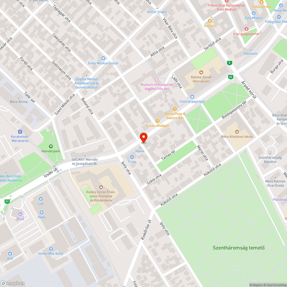 Mély kátyú az Olt utcában bejelentés helye