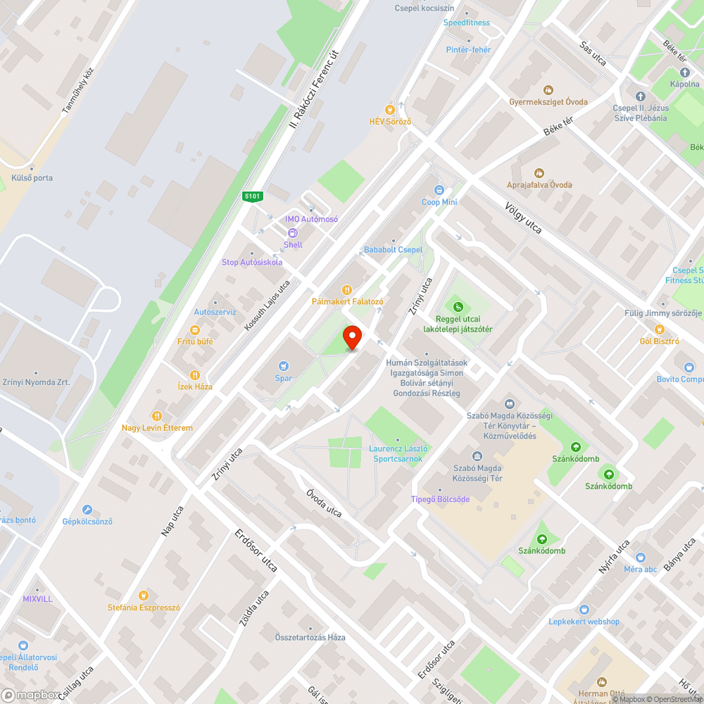 Kátyú - eső esetén nem használható járda II. bejelentés helye