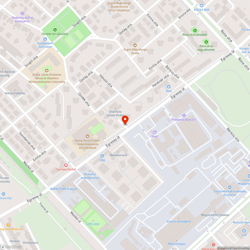 Esőben járhatatlan járdaszakasz bejelentés helye