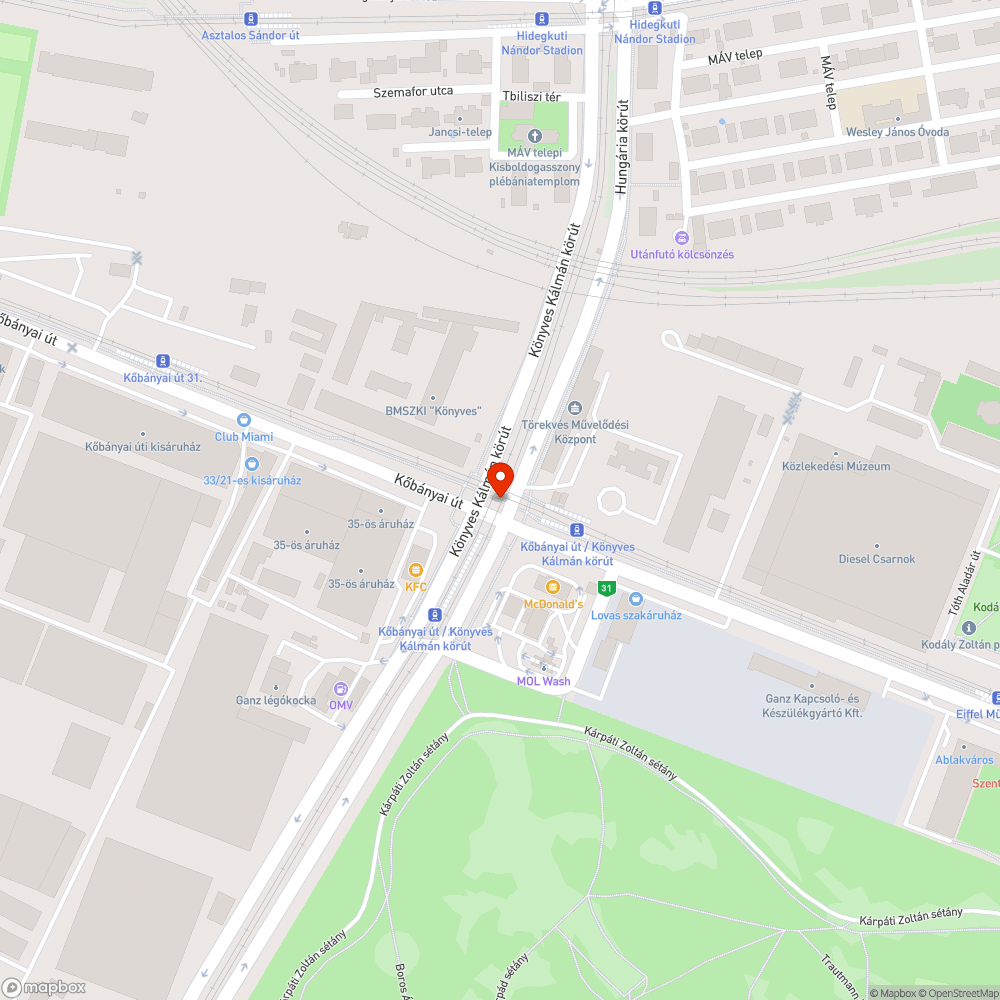 Kiégett jelzőlámpa bejelentés helye