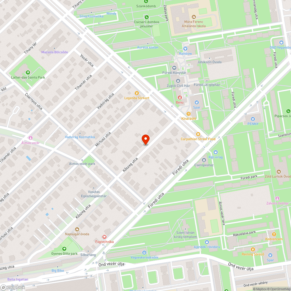 Elhagyott jármű a Kőszeg utcában bejelentés helye