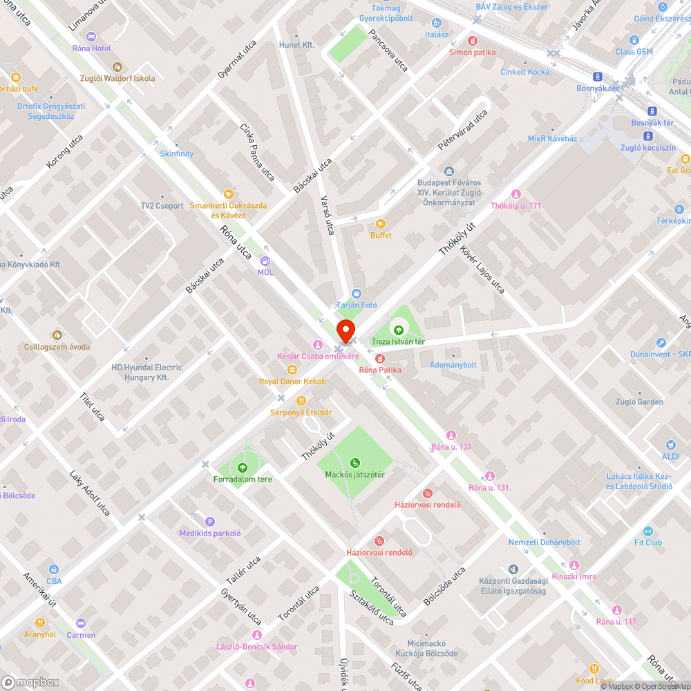 Reklámot helyeztek ki a Thököly út-Róna u.sarkára. bejelentés helye