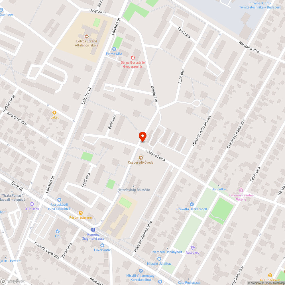 Hatalmas kátyú és víztócsa bejelentés helye