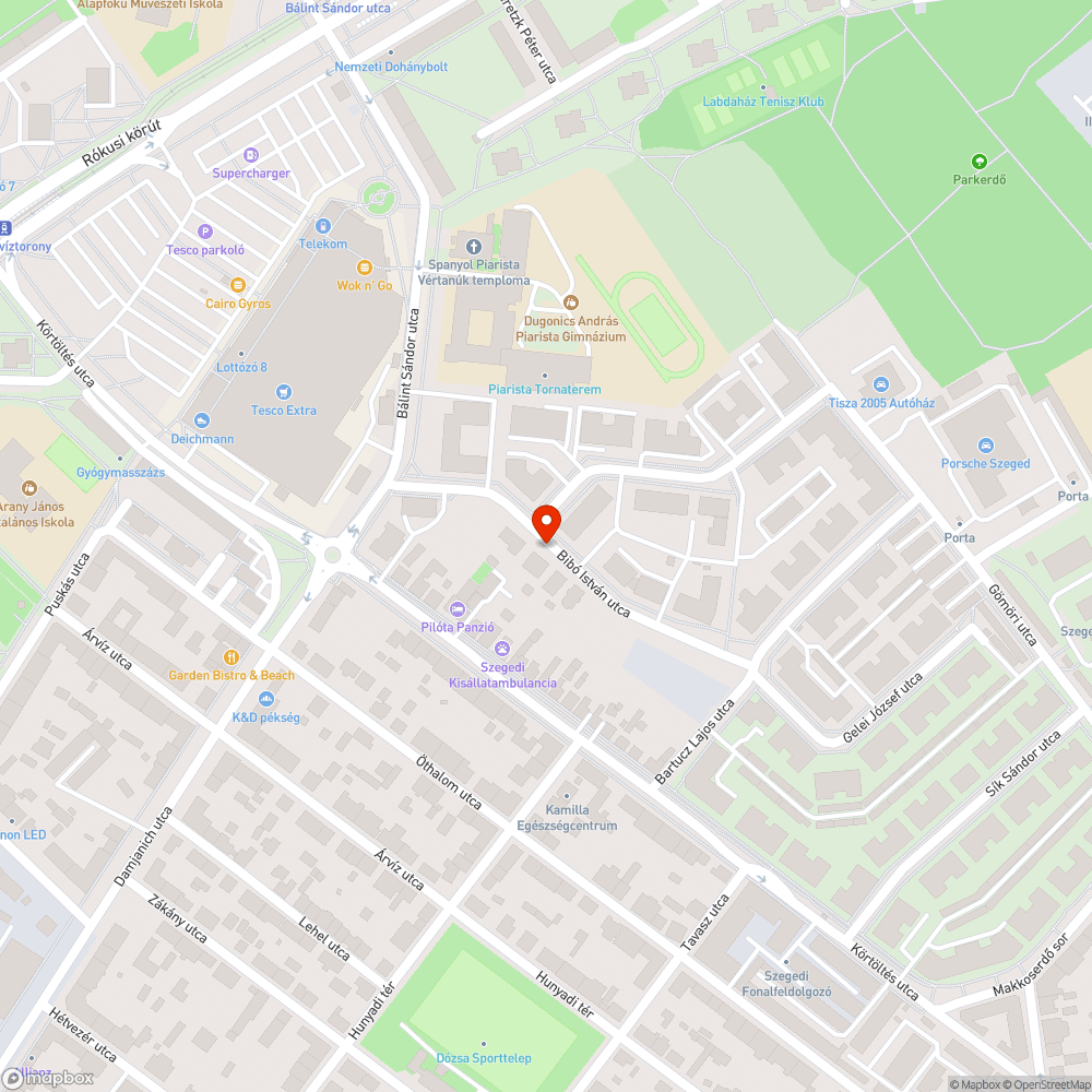 Kátyús, aszfalt nélküli közút szűk 1 km-re a szegedi belvárostól bejelentés helye