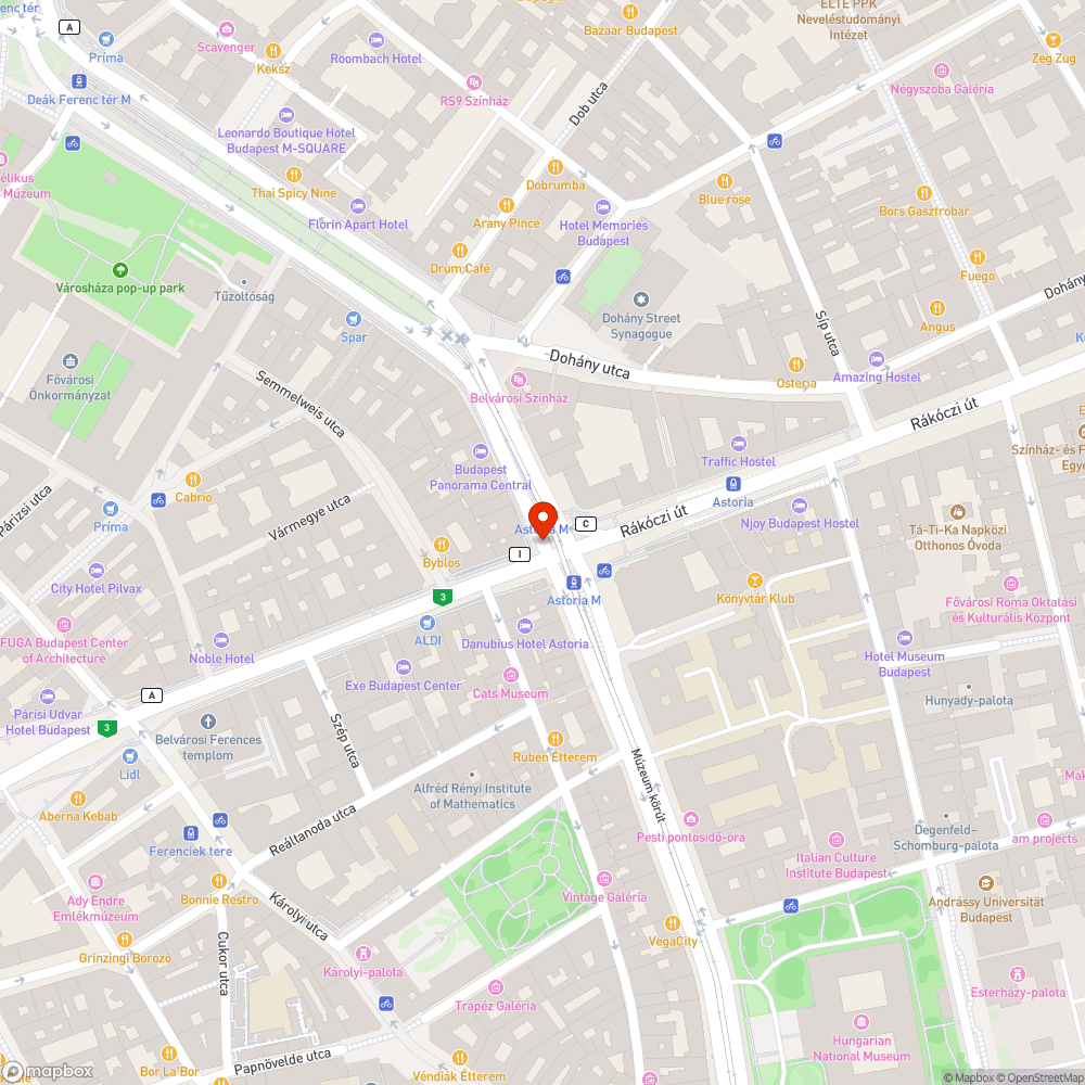 Astoria bejelentés helye