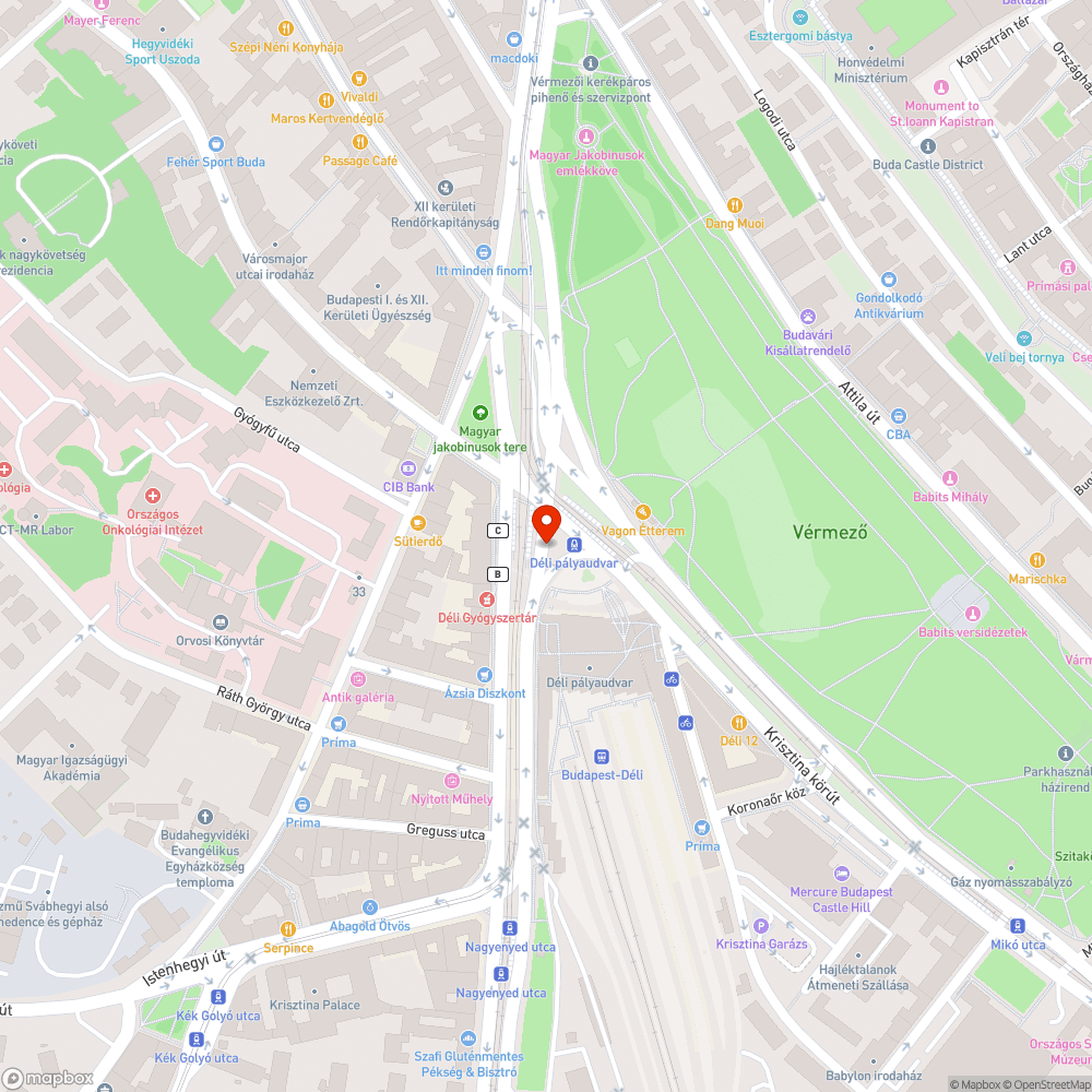 Összefirkált Déli pu. bejelentés helye