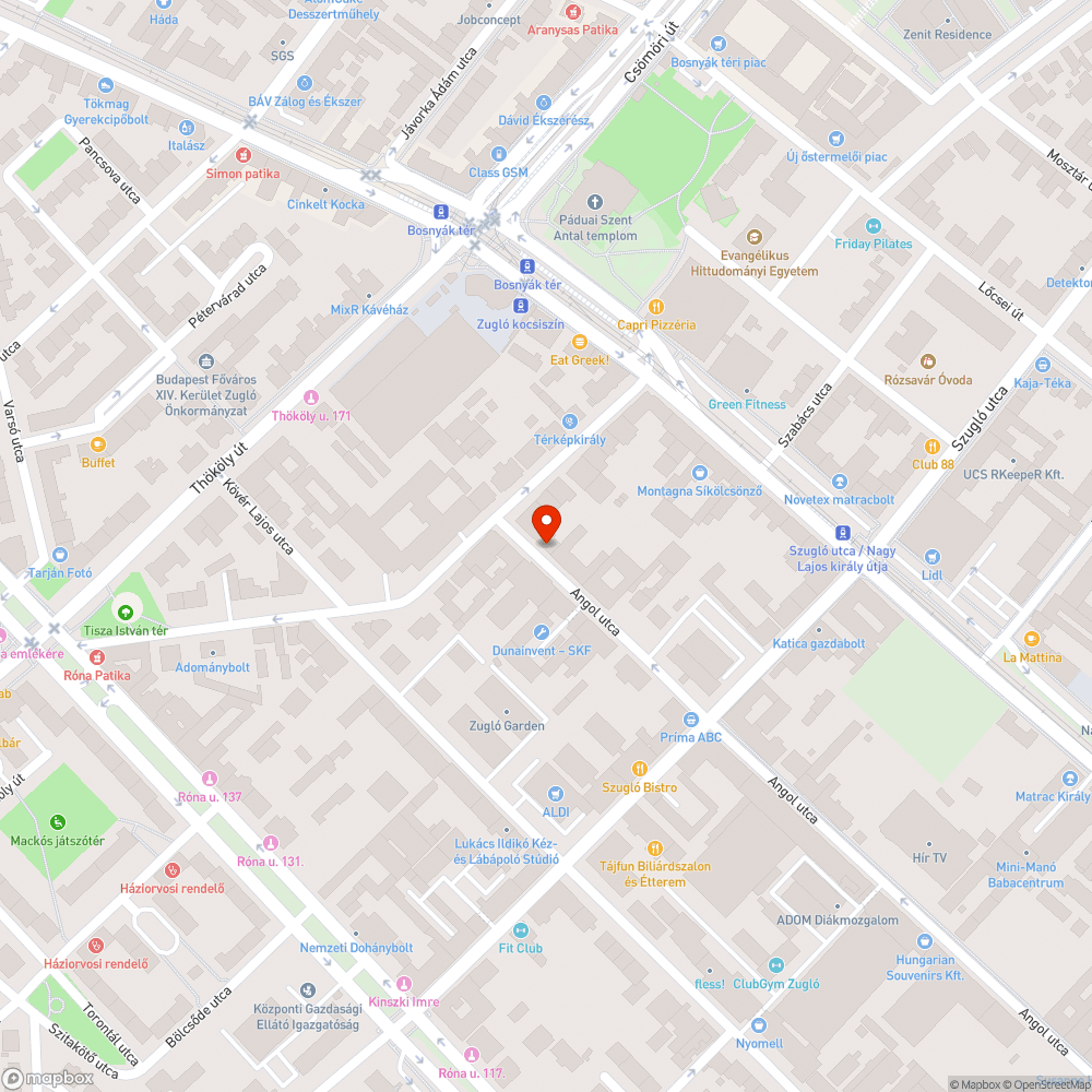 Hulladék a zöldterületen az Angol utca 87 előtt bejelentés helye