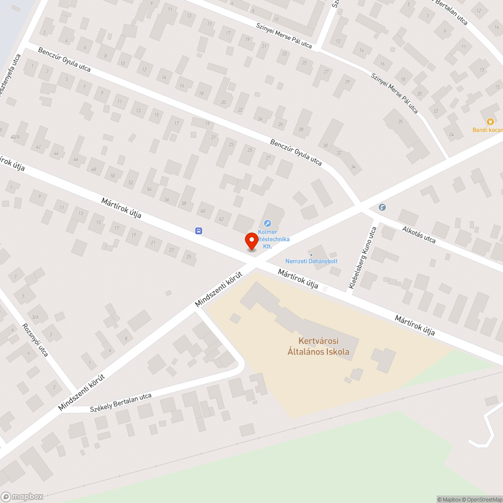 Kátyú a Mártírok útján a lámpás kereszteződésnél bejelentés helye