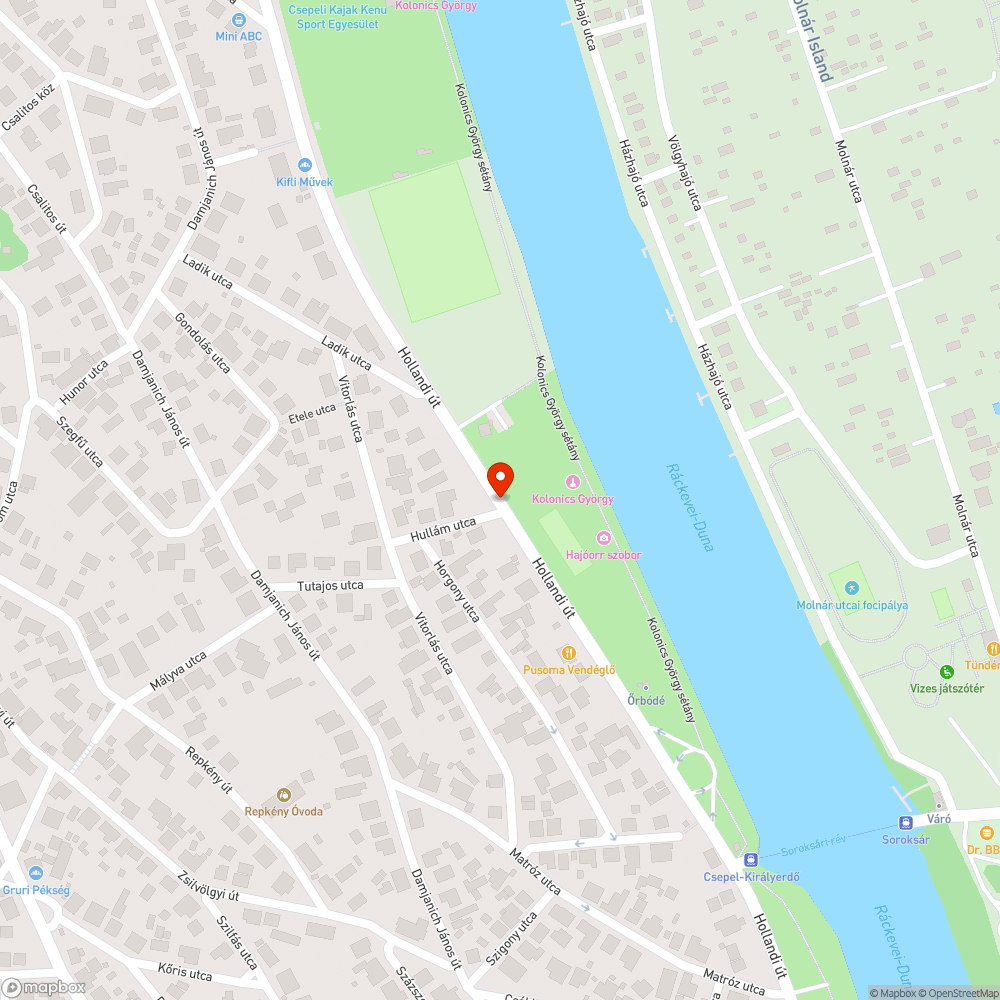 Kátyú bejelentés helye