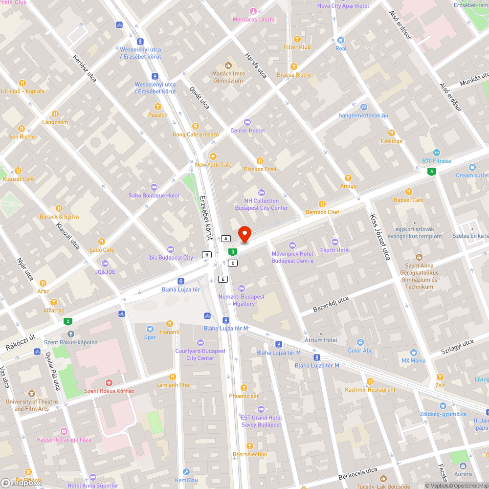 Blaha Lujza tér buszmegálló melletti állapotok bejelentés helye