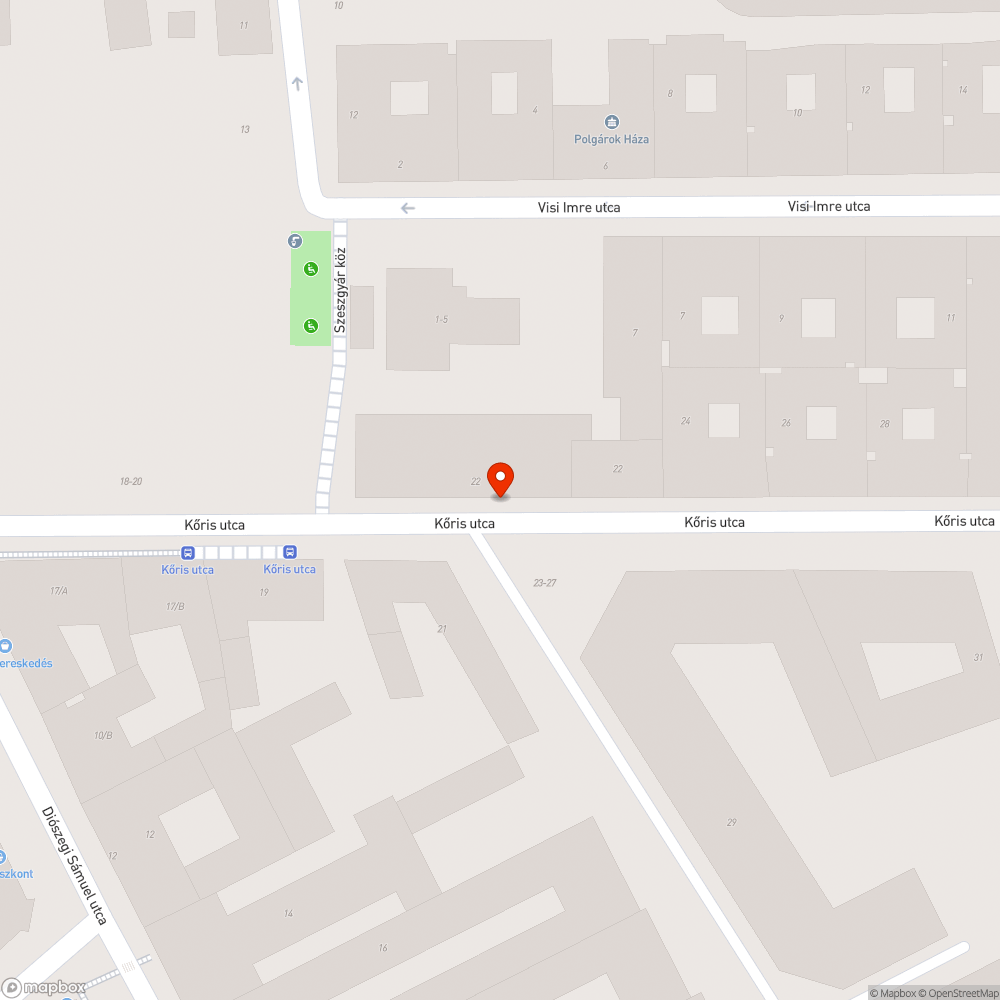 Kátyúrendszer a Kőris utcán bejelentés helye