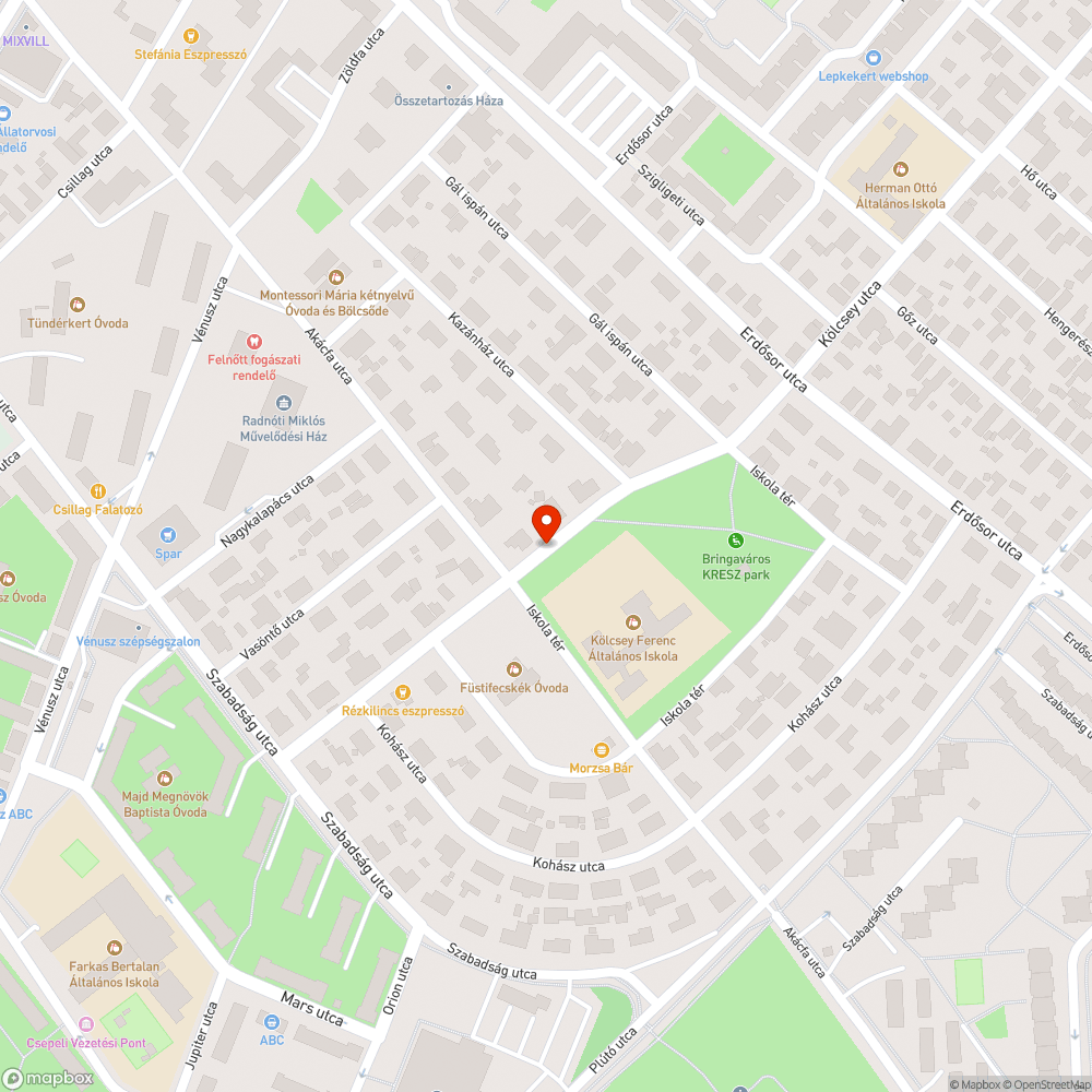 Kátyú bejelentés helye