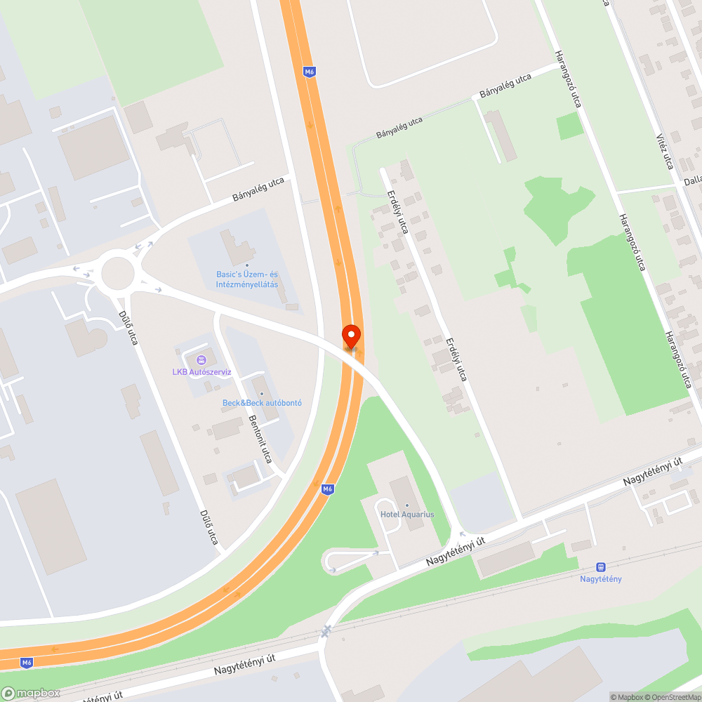 Úthiba bejelentés helye