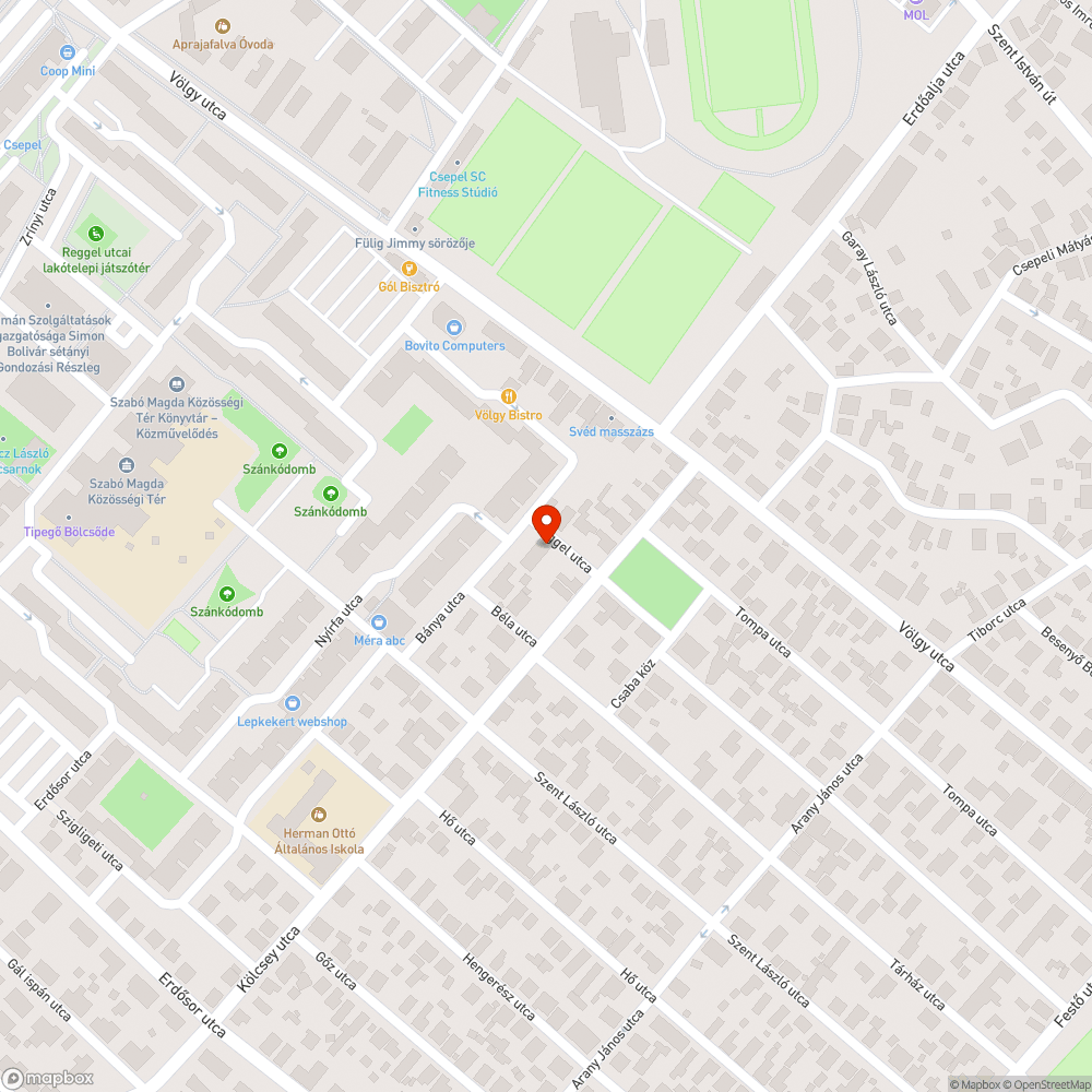 Alacsonyan lévő tábla (Reggel utca) bejelentés helye