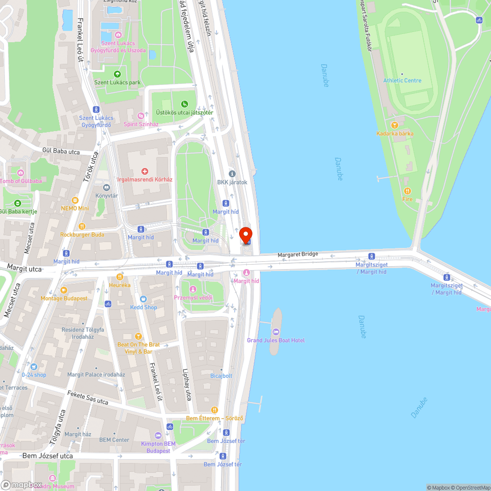 Összefirkált Margit híd bejelentés helye