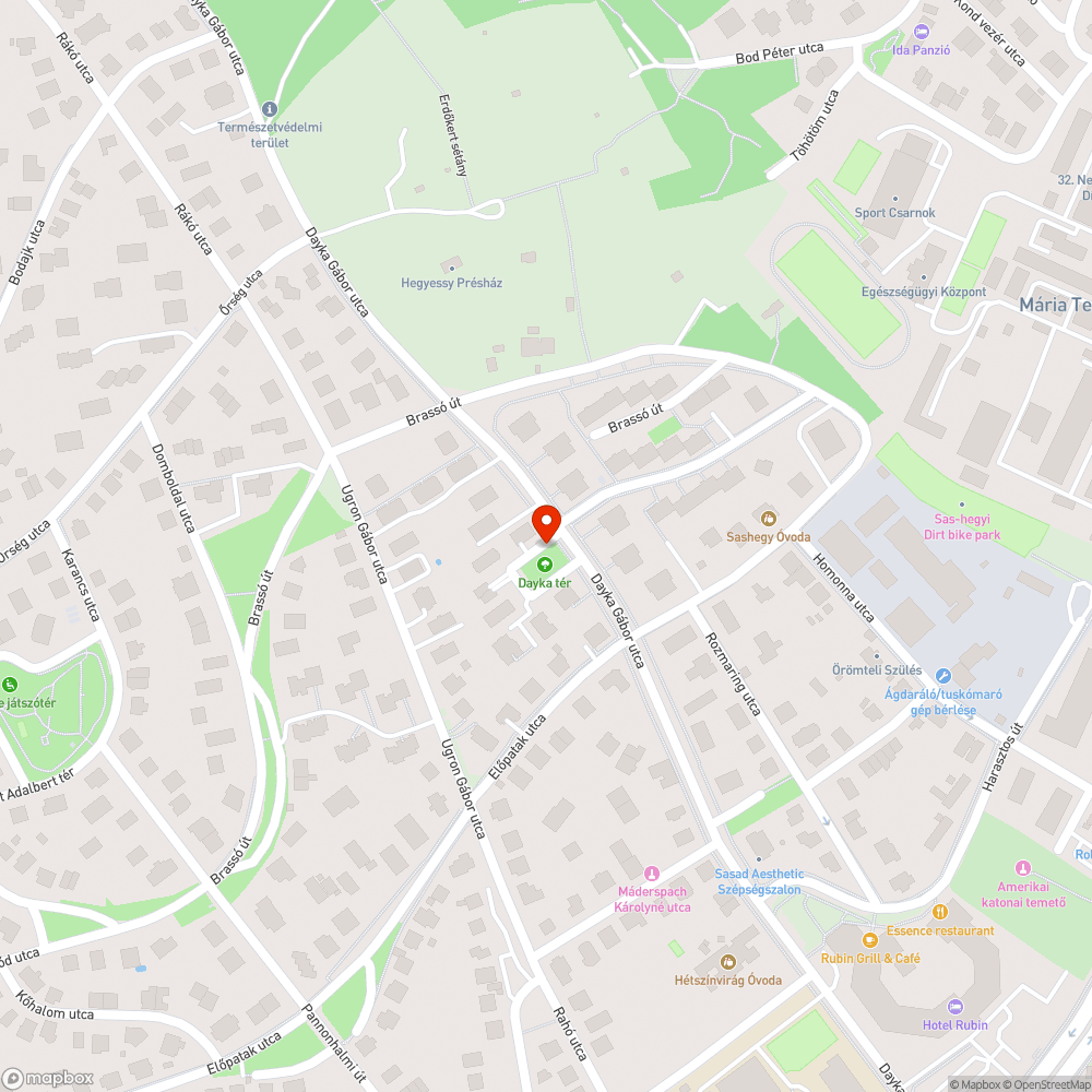 A Dayka téren nincs pad bejelentés helye