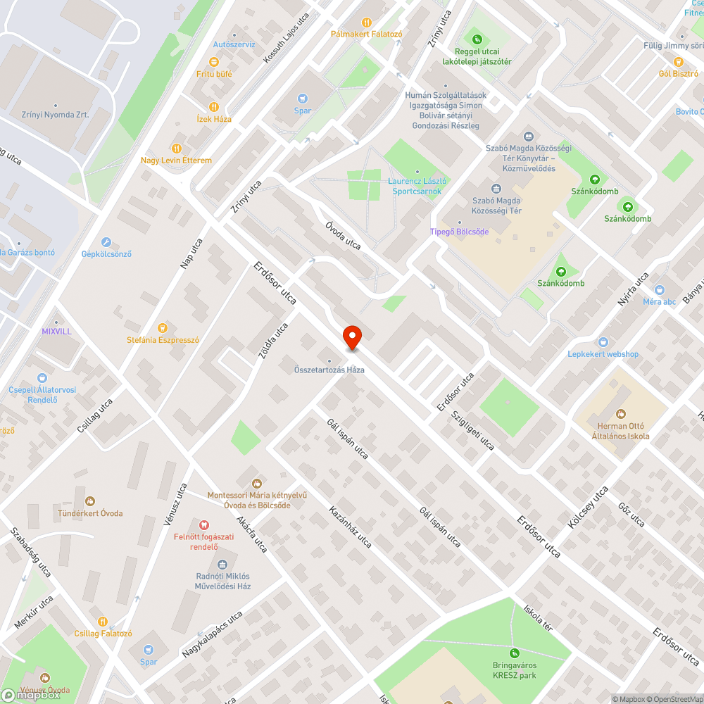 Kátyú bejelentés helye