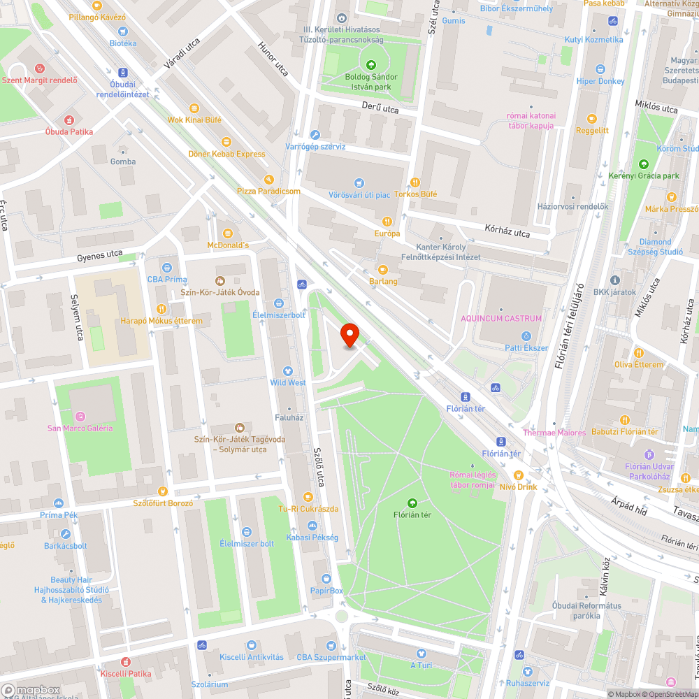 Szemetes a Flórián tér bejelentés helye