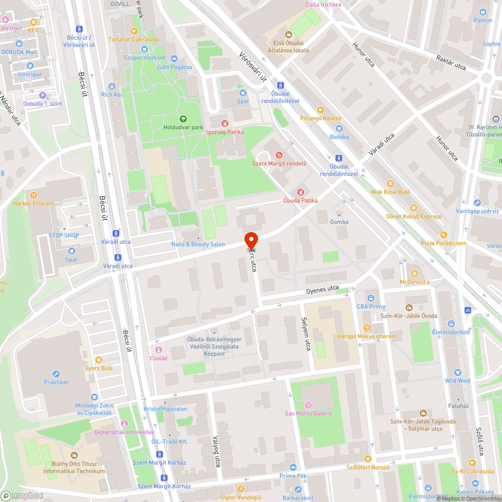 Érc utcai szemét bejelentés helye