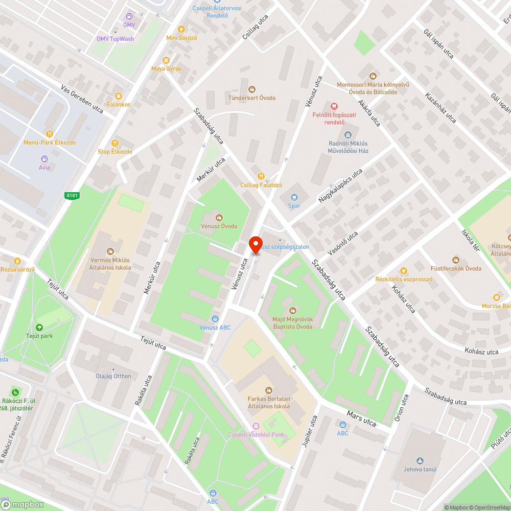 Megrongált megálló bejelentés helye