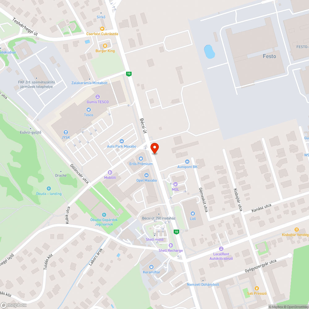 III. ker. Bécsi út, omladozó kerítésoszlop bejelentés helye