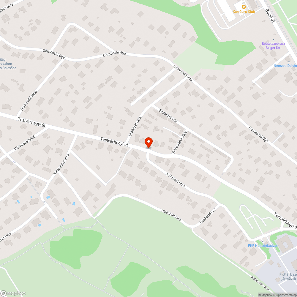 III. ker. Testvérhegyi út dupla-kátyú bejelentés helye