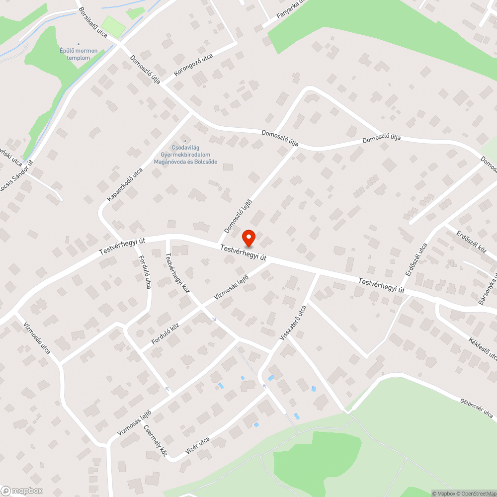 III. ker. Testvérhegyi út kátyúk bejelentés helye