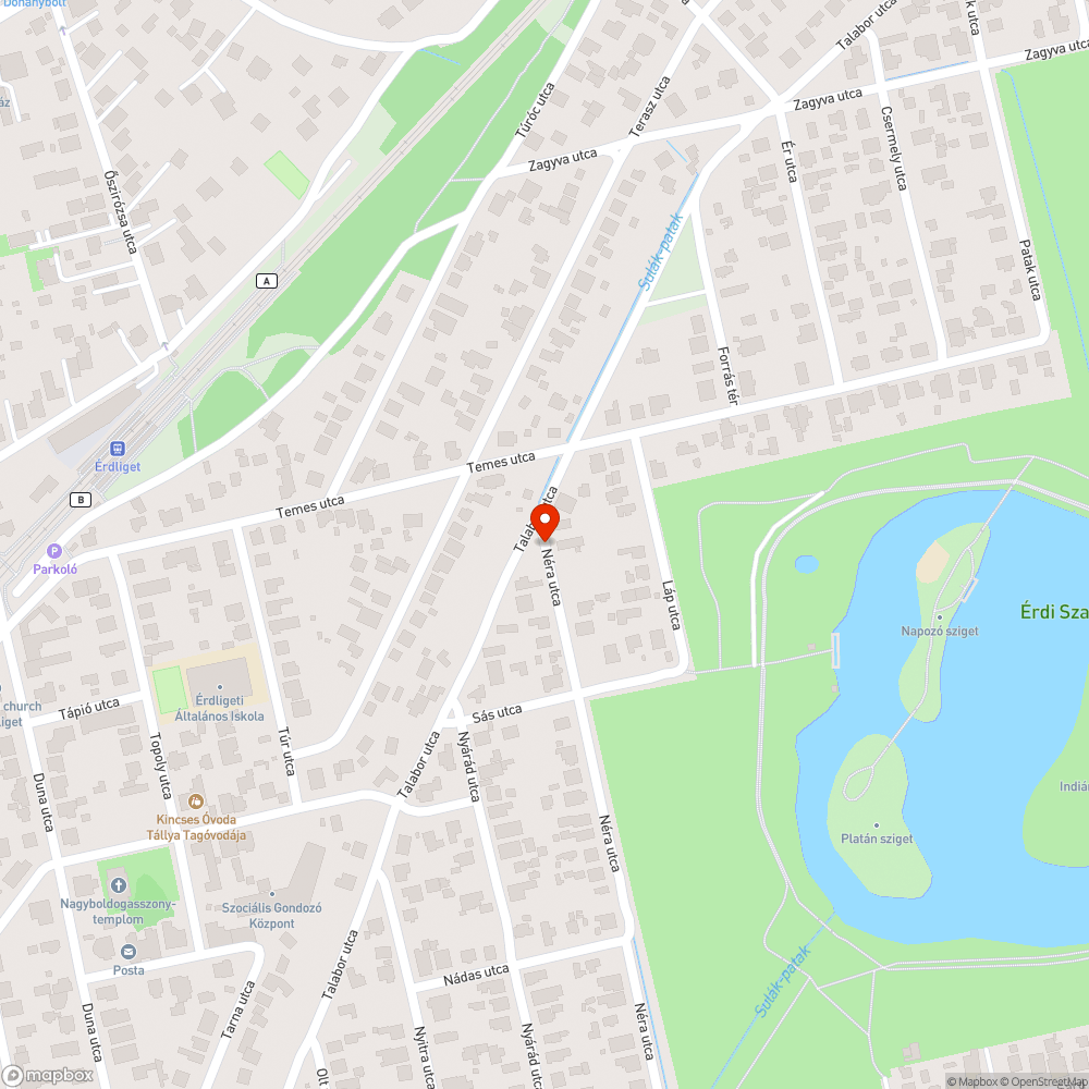 Kátyú Érd Talabor utca bejelentés helye