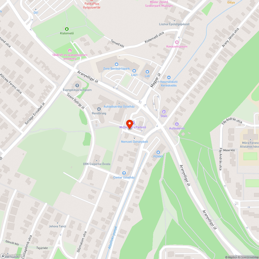 nyitott oszlopajtó bejelentés helye