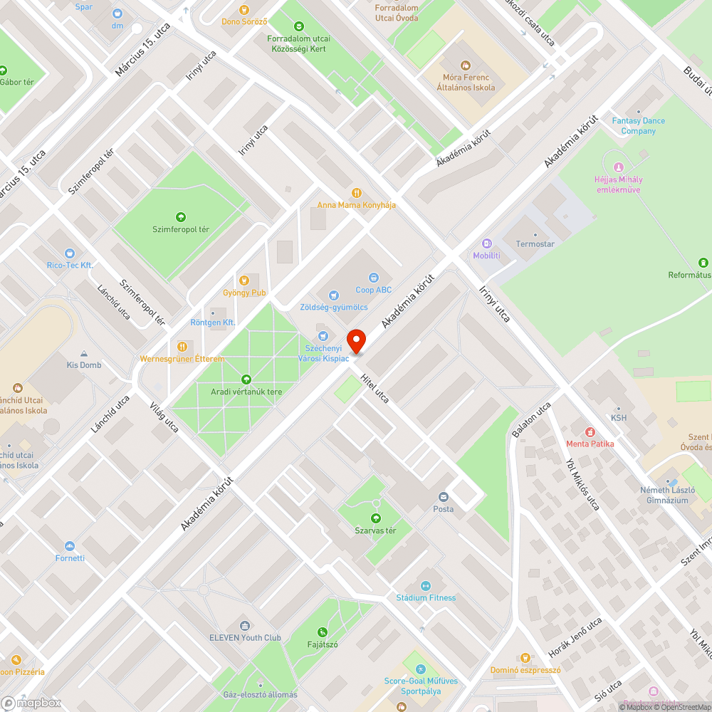 Beszakadt közműfedlap az Akadémia körút mentén bejelentés helye