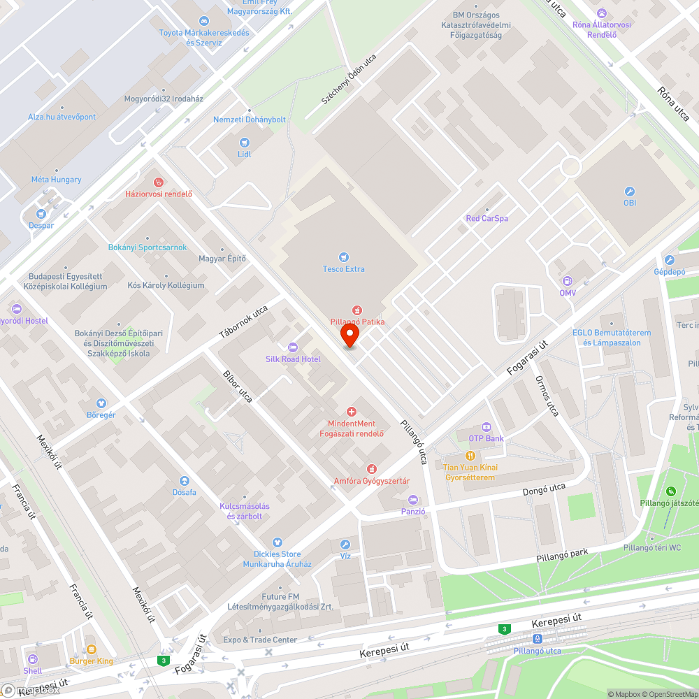 Az útburkolati jelek felfestésének tejes hiánya. bejelentés helye